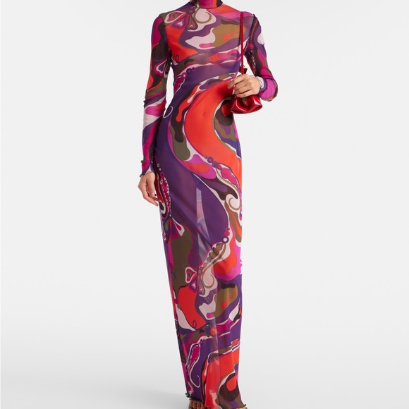 Emilio Pucci Dresses & Skirts - Emilio Pucci Orchidee Mesh Maxi Dress